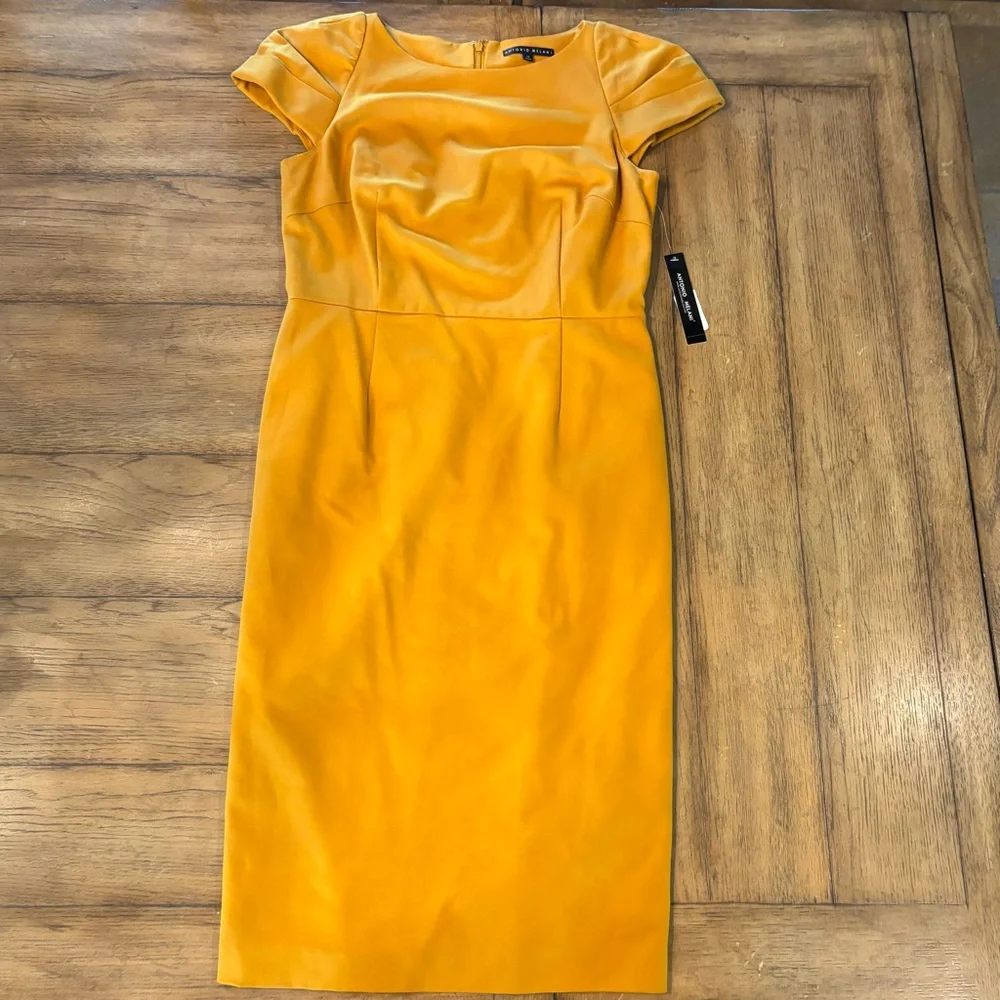 NWT Antonio Melani Amy Cap Sleeve Sheath Dress, Golden Oak,size 10,Church Office - Picture 10 of 14